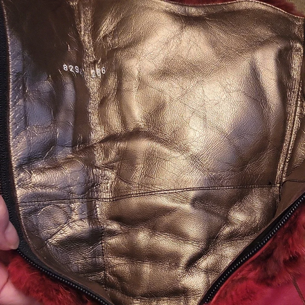 Vera Cuoio Italian Leather Boots With Real Rabbit Fur.  7.5 Size 38 - Picture 15 of 16